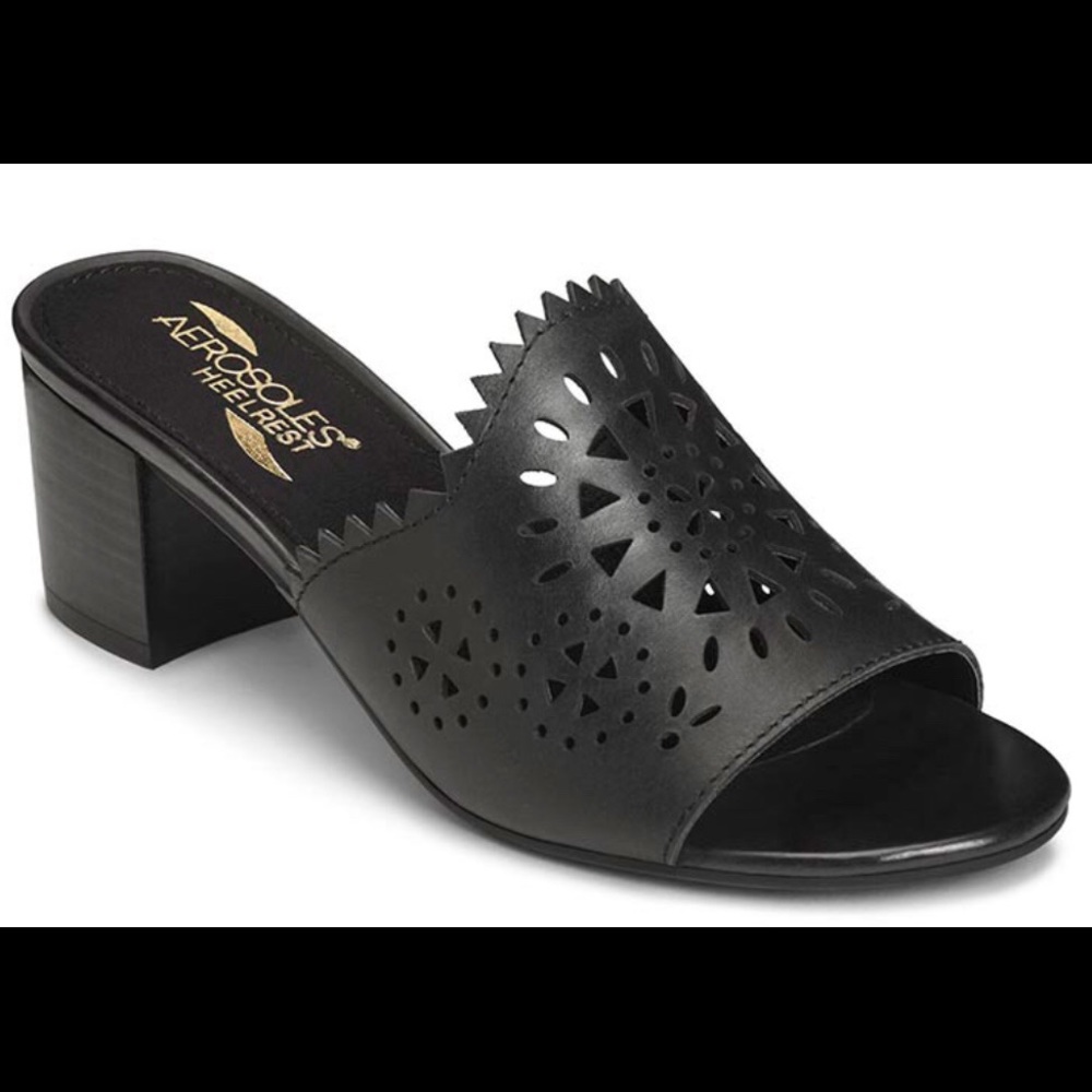 NEW! Aerosoles Mid Summer heels in black